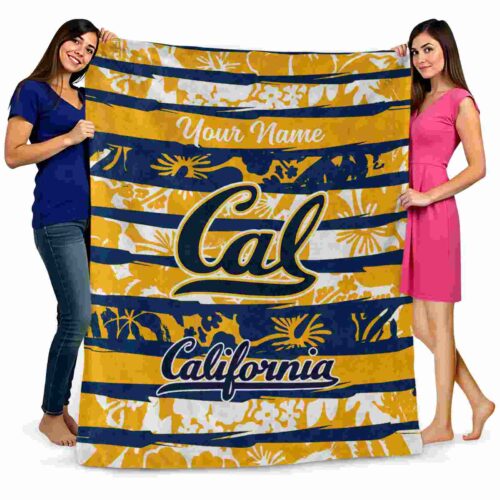 custom california golden bears floral stripes blue white blanket fashion forward