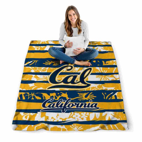 custom california golden bears floral stripes blue white blanket high quality