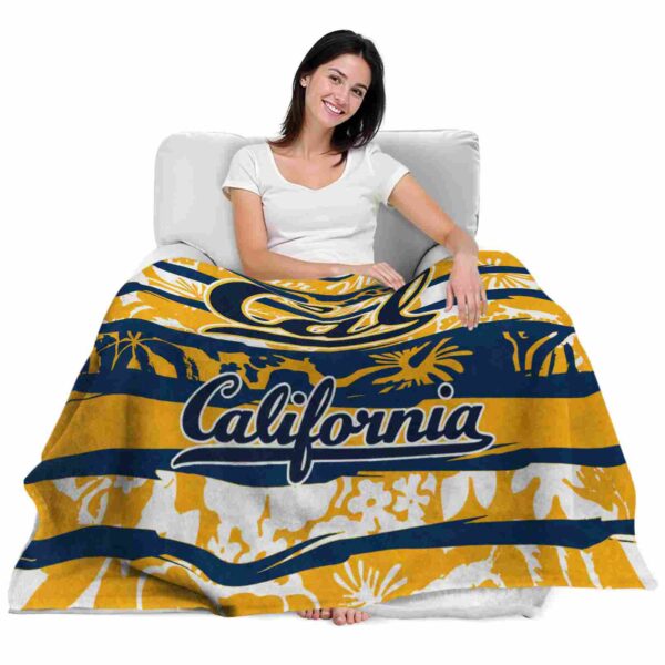 custom california golden bears floral stripes blue white blanket latest model