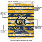 custom california golden bears floral stripes blue white blanket new arrival