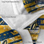 custom california golden bears floral stripes blue white blanket premium grade
