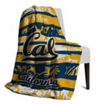 custom california golden bears floral stripes blue white blanket top rated