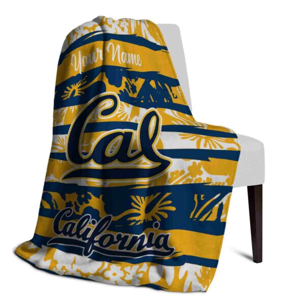 custom california golden bears floral stripes blue white blanket top rated