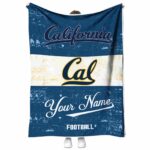 custom california golden bears grunge texture blue white blanket best selling