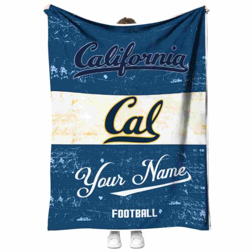 custom california golden bears grunge texture blue white blanket best selling