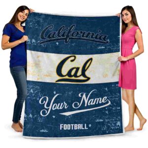custom california golden bears grunge texture blue white blanket fashion forward