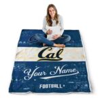 custom california golden bears grunge texture blue white blanket best selling