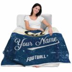 custom california golden bears grunge texture blue white blanket best selling