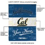 custom california golden bears grunge texture blue white blanket best selling