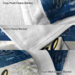 custom california golden bears grunge texture blue white blanket best selling