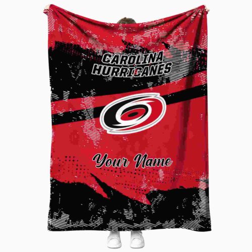 custom carolina hurricanes grunge streaks red blanket best selling