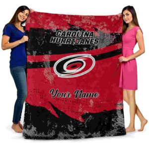 custom carolina hurricanes grunge streaks red blanket fashion forward