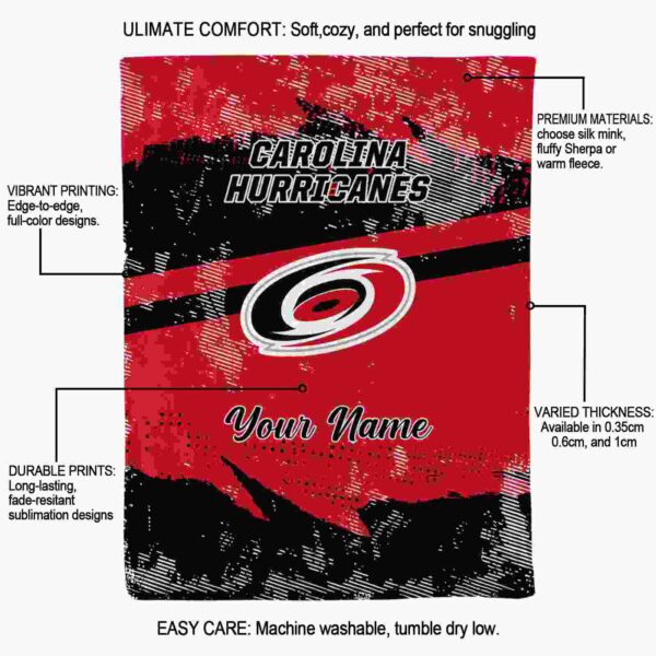 custom carolina hurricanes grunge streaks red blanket new arrival
