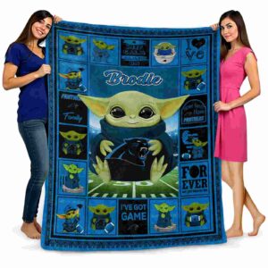 custom carolina panthers baby yoda blue blanket fashion forward