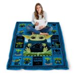 custom carolina panthers baby yoda blue blanket best selling