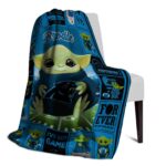 custom carolina panthers baby yoda blue blanket best selling
