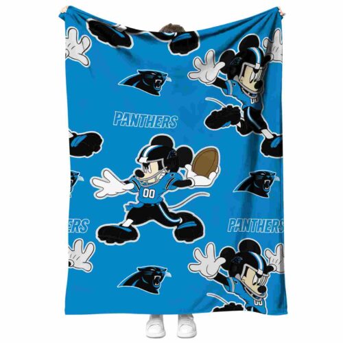 custom carolina panthers mickey blue blanket best selling