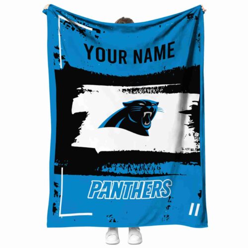 custom carolina panthers paint strokes blue white blanket best selling