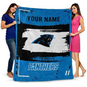 custom carolina panthers paint strokes blue white blanket fashion forward