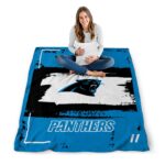 custom carolina panthers paint strokes blue white blanket high quality