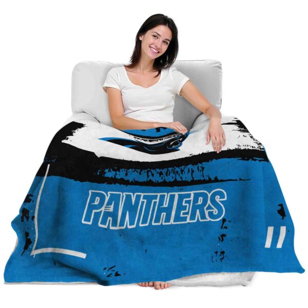 custom carolina panthers paint strokes blue white blanket latest model
