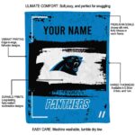 custom carolina panthers paint strokes blue white blanket new arrival