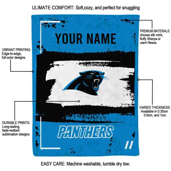 custom carolina panthers paint strokes blue white blanket new arrival