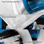 custom carolina panthers paint strokes blue white blanket premium grade