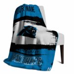 custom carolina panthers paint strokes blue white blanket top rated