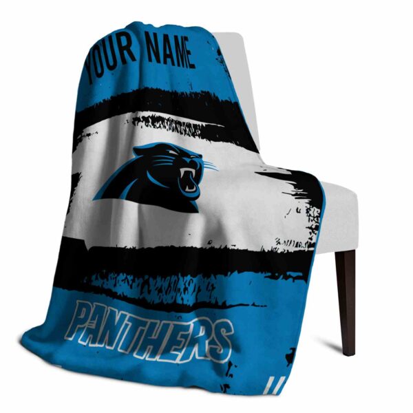 custom carolina panthers paint strokes blue white blanket top rated