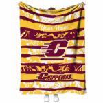 custom central michigan chippewas floral stripes maroon white blanket best selling