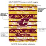 custom central michigan chippewas floral stripes maroon white blanket best selling