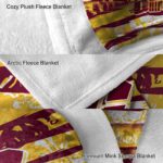 custom central michigan chippewas floral stripes maroon white blanket best selling