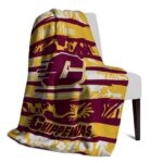 custom central michigan chippewas floral stripes maroon white blanket best selling