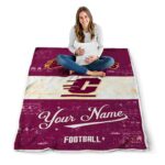 custom central michigan chippewas grunge texture maroon white blanket high quality