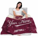 custom central michigan chippewas grunge texture maroon white blanket latest model