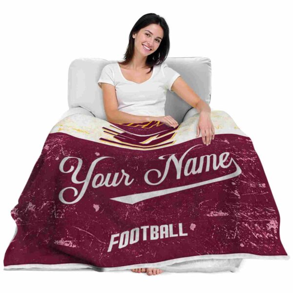 custom central michigan chippewas grunge texture maroon white blanket latest model