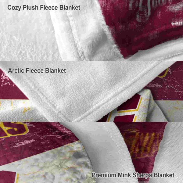 custom central michigan chippewas grunge texture maroon white blanket premium grade
