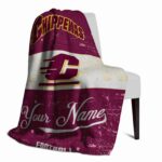 custom central michigan chippewas grunge texture maroon white blanket top rated