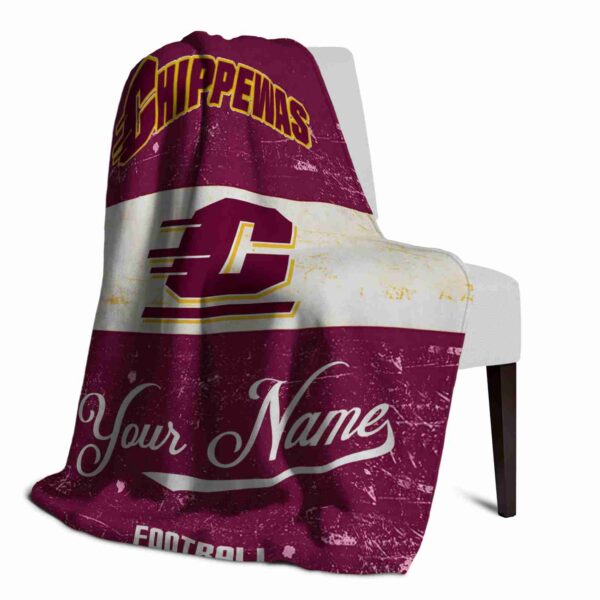 custom central michigan chippewas grunge texture maroon white blanket top rated