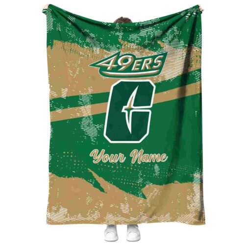 custom charlotte 49ers grunge streaks green blanket best selling