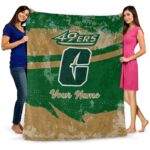 custom charlotte 49ers grunge streaks green blanket best selling