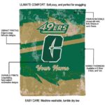 custom charlotte 49ers grunge streaks green blanket best selling