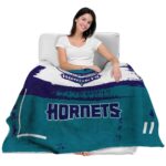custom charlotte hornets paint strokes teal white blanket latest model