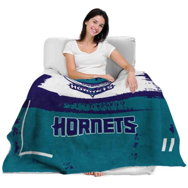 custom charlotte hornets paint strokes teal white blanket latest model