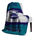 custom charlotte hornets paint strokes teal white blanket top rated