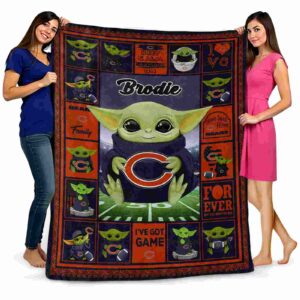 custom chicago bears baby yoda blue blanket fashion forward