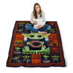 custom chicago bears baby yoda blue blanket high quality