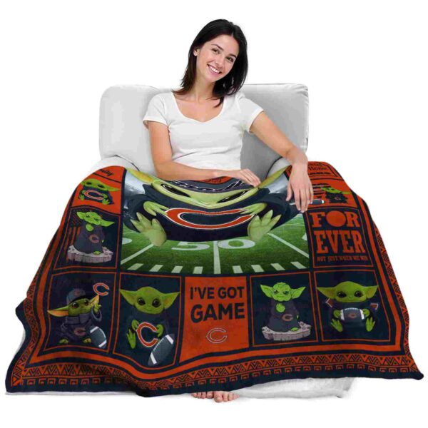 custom chicago bears baby yoda blue blanket latest model