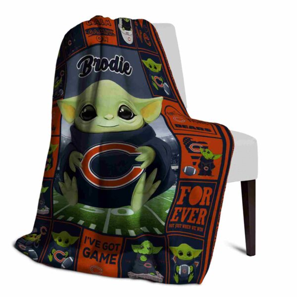 custom chicago bears baby yoda blue blanket top rated